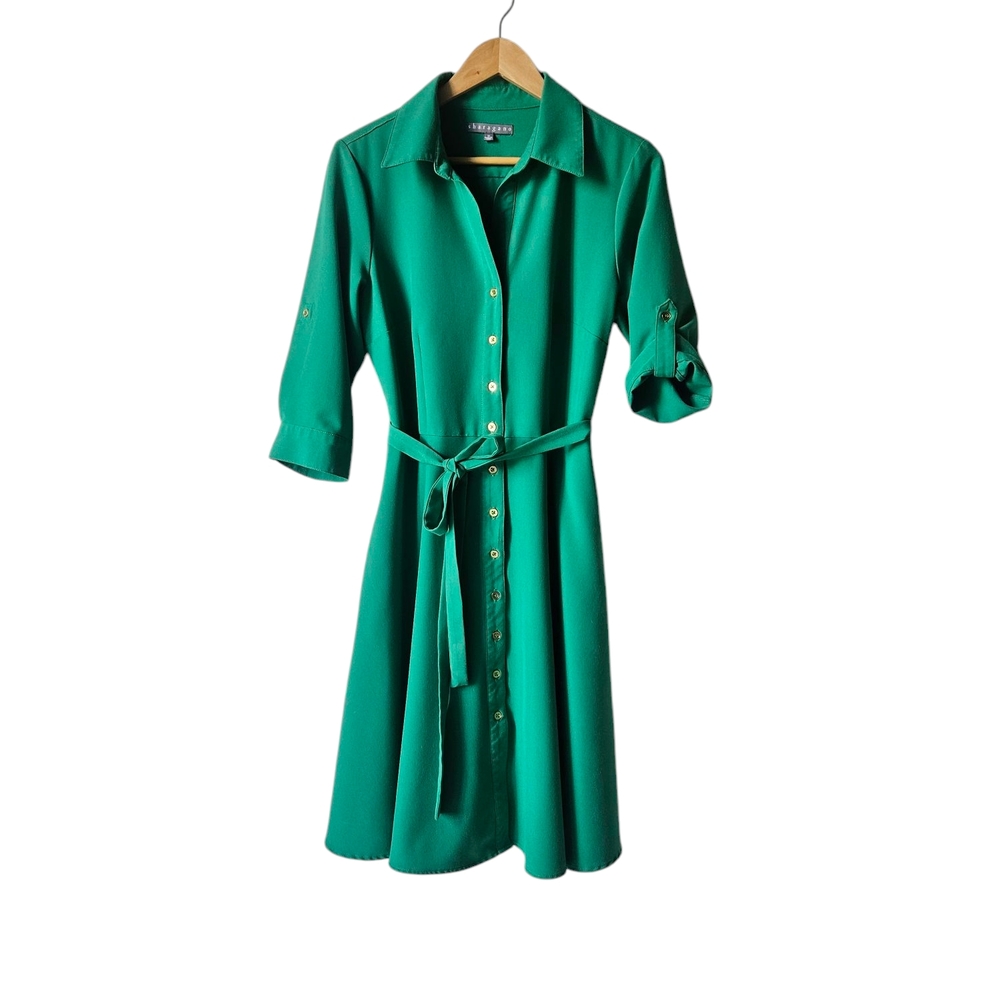 Beautiful Green Button-Up Dress